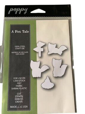 Poppystamps A Fox Tale Steel Metal Craft Die Set Cardstock Felt Fabric Shrink Pl